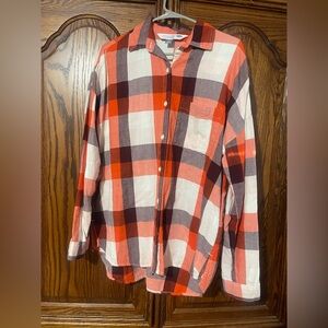 Old Navy Orange  and Maroon  Checkered Casual Shirt Plaid Fall